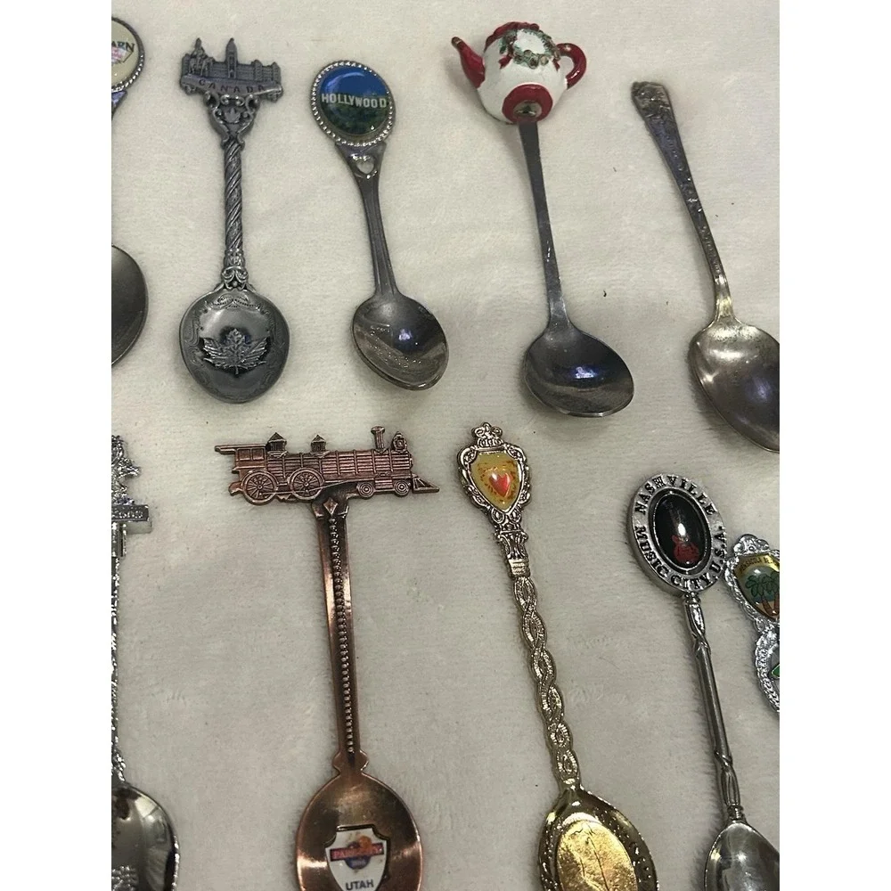 Lot of 45 Collectors Spoons. All Different‎ No Duplicates. Some Vintage
